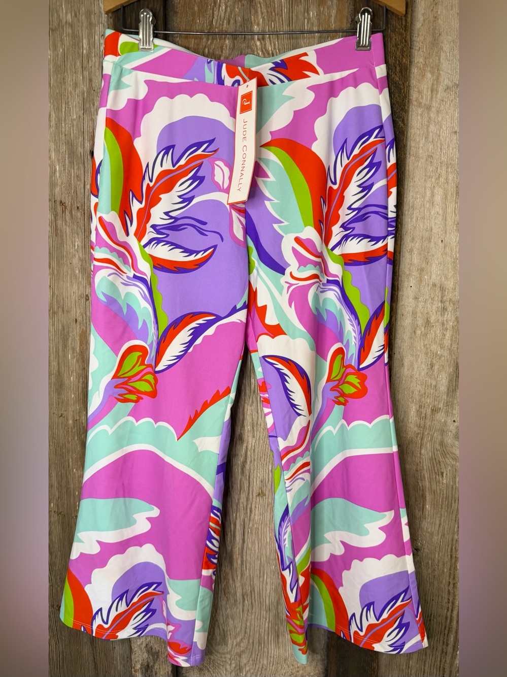 NWT Jude Connally Trixie Cropped Pants Mid Floral Seamist Colorway Size Small
